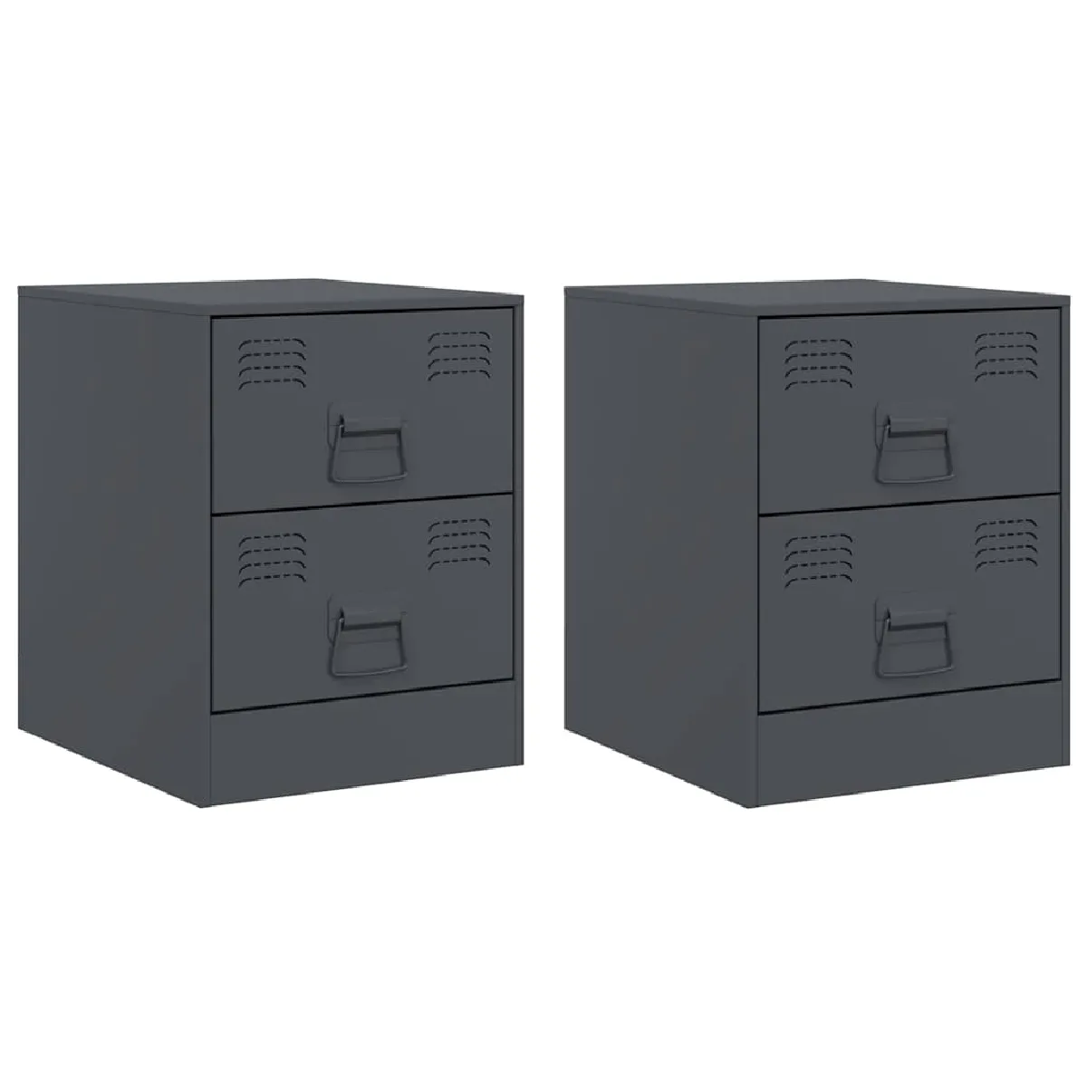Lot De 2 Tables De Chevet Avec Tiroirs 34,5 X 39 X 44 Cm Dec034817