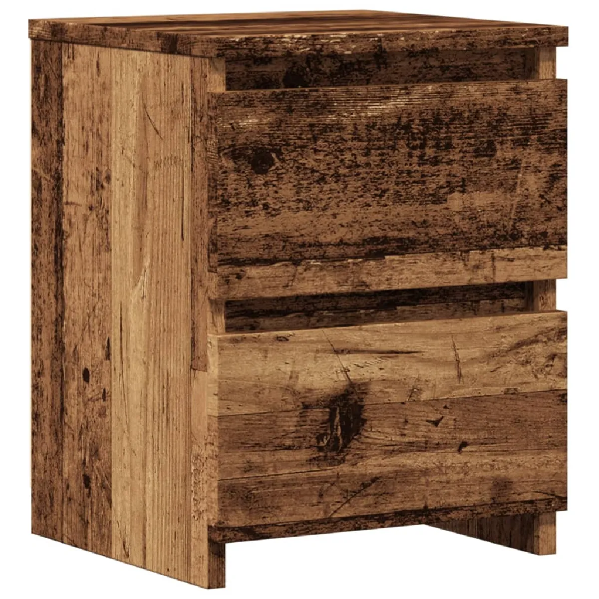 Table De Chevet Avec Deux Tiroirs 30 X 30 X 40 Cm Bois D'ingénierie Dec034714