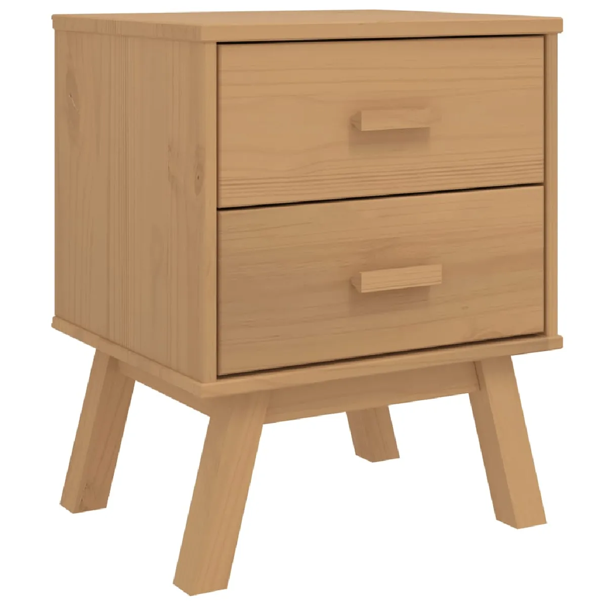 Table De Chevet Avec Deux Tiroirs 45 X 39 X 57 Cm En Bois Dec034538