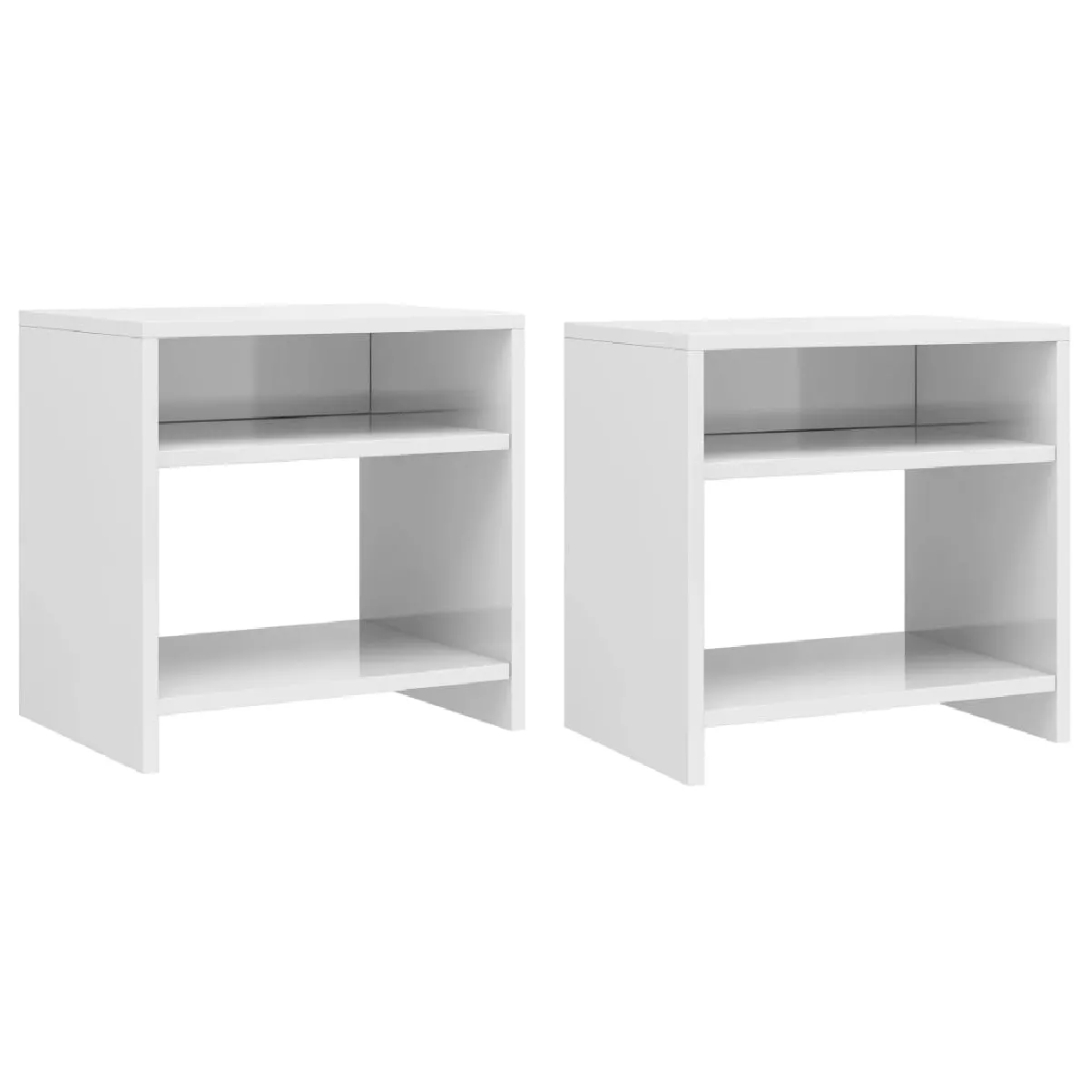 Lot De 2 Tables De Chevet Avec Compartiment Ouvert 40 X 30 X 40cm Dec035785