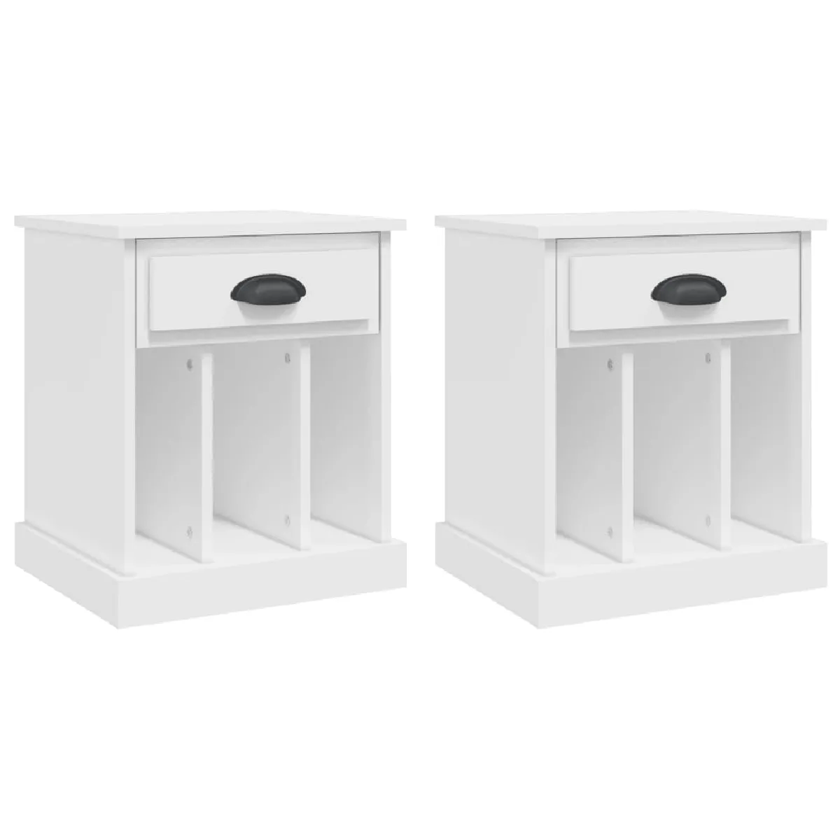Lot De 2 Tables De Chevet Avec Tiroir Et 3 Compartiments 43 X 36 Dec034967