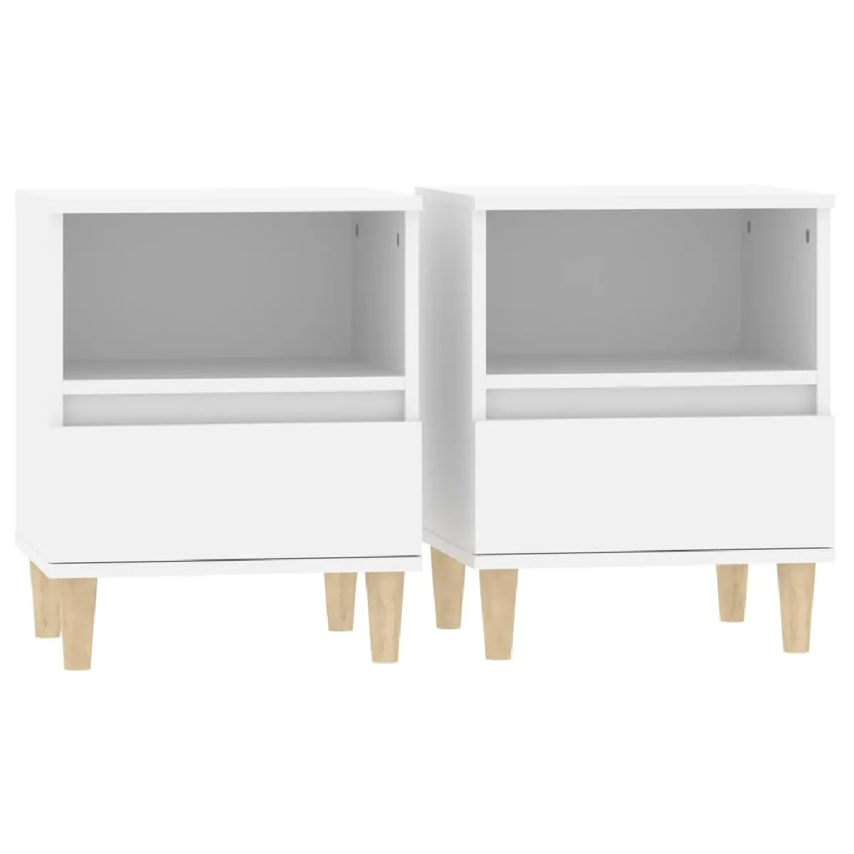 Lot De 2 Tables De Chevet Avec Tiroir Et Compartiment Ouvert 40 X 35 Dec034926