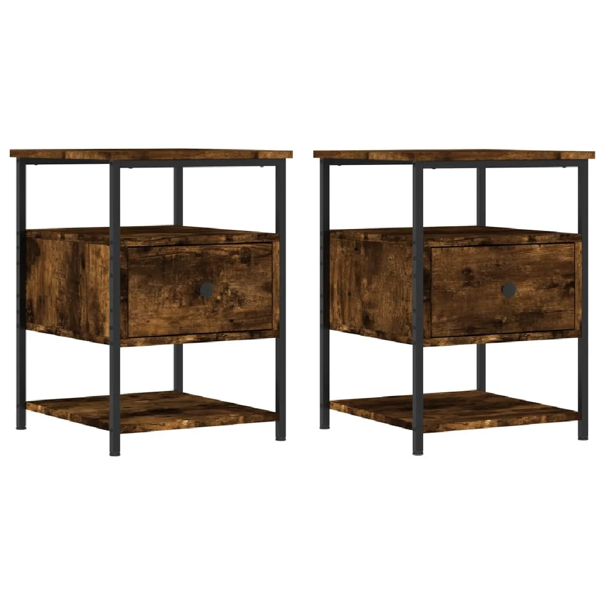 Lot De 2 Tables De Chevet Avec Tiroir Et Étagère 40 X 42 X Dec035133