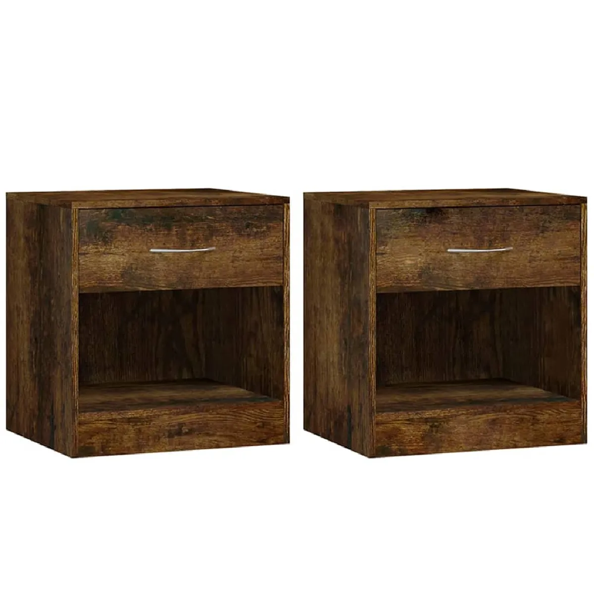 Lot De 2 Tables De Chevet Avec Tiroir Et Compartiment Ouvert 36,5 X 30,5 Dec034844