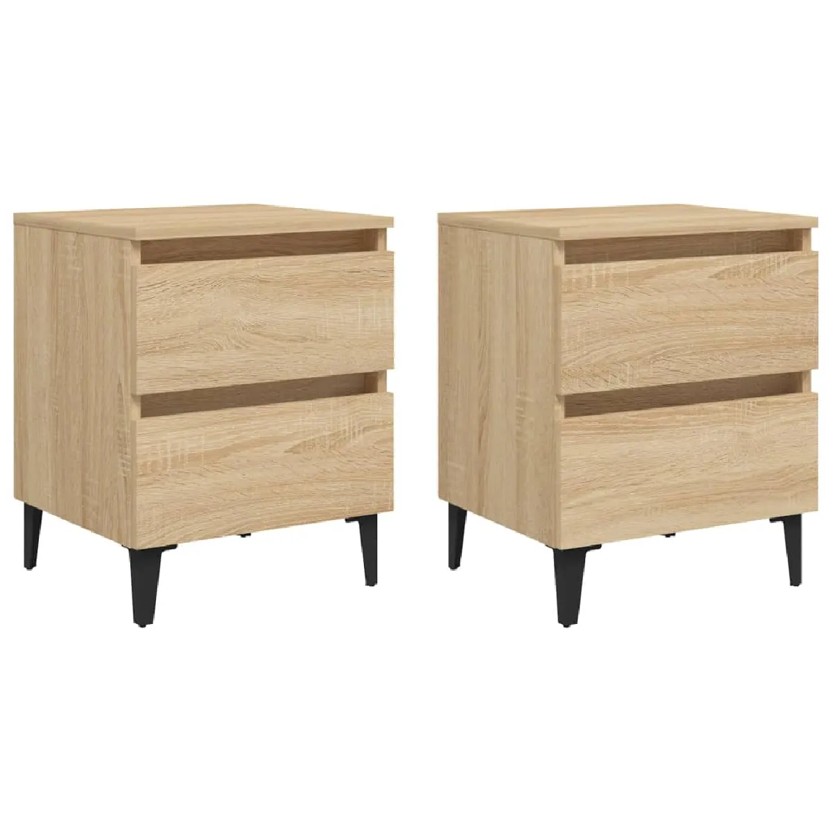Lot De 2 Tables De Chevet Avec Deux Tiroirs 40 X 35 X 50 Dec035251