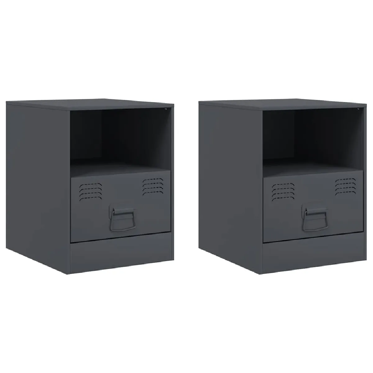 Lot De 2 Tables De Chevet Avec Tiroir Et Compartiment Ouvert 34,5 X 39 Dec034818