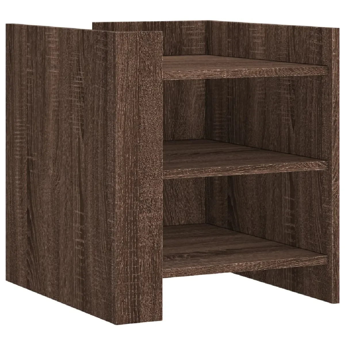 Table De Chevet Avec Étagères 45 X 50 X 50 Cm Bois D'ingénierie Marron Dec033779