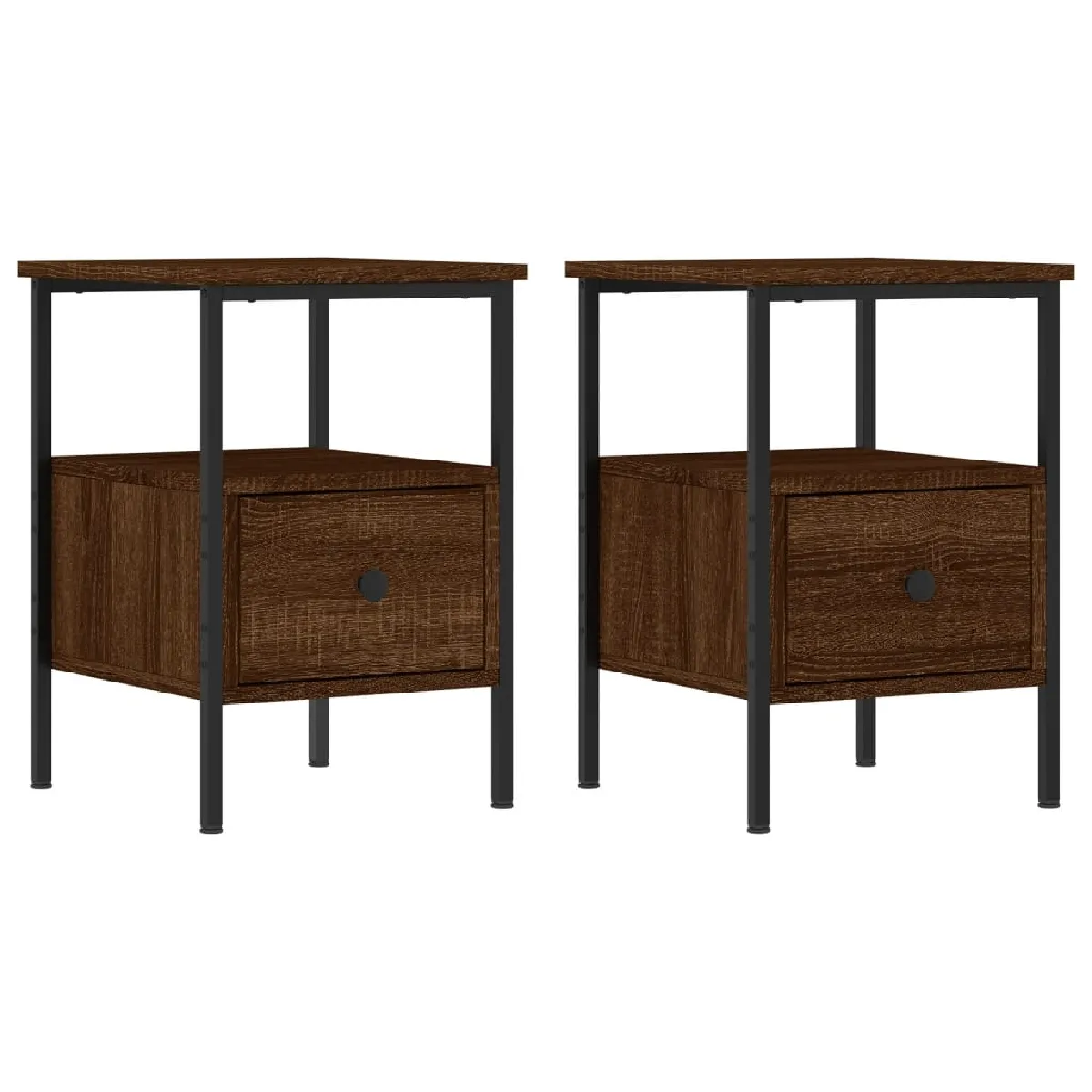 Lot De 2 Tables De Chevet Avec Tiroir Et Étagère 34 X 36 X Dec035156