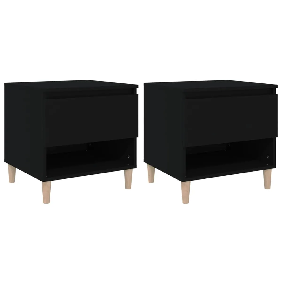 Lot De 2 Tables De Chevet Avec Tiroir Et Compartiment Ouvert 50 X 46 Dec035608