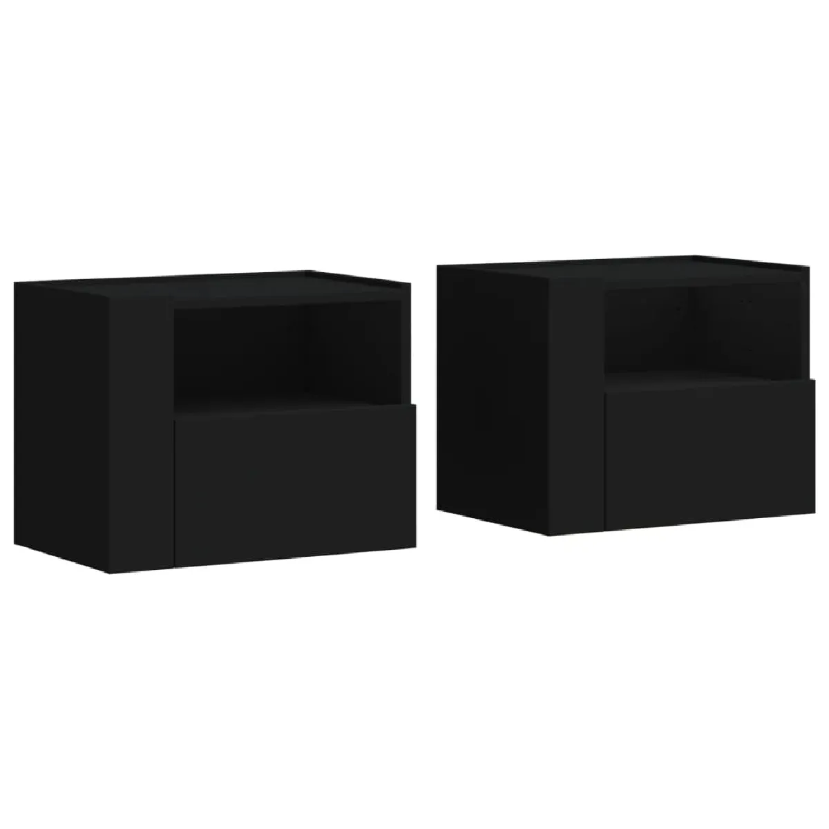 Lot De 2 Tables De Chevet Murales Avec Tiroir Et Compartiment Ouvert 45 X Dec036100