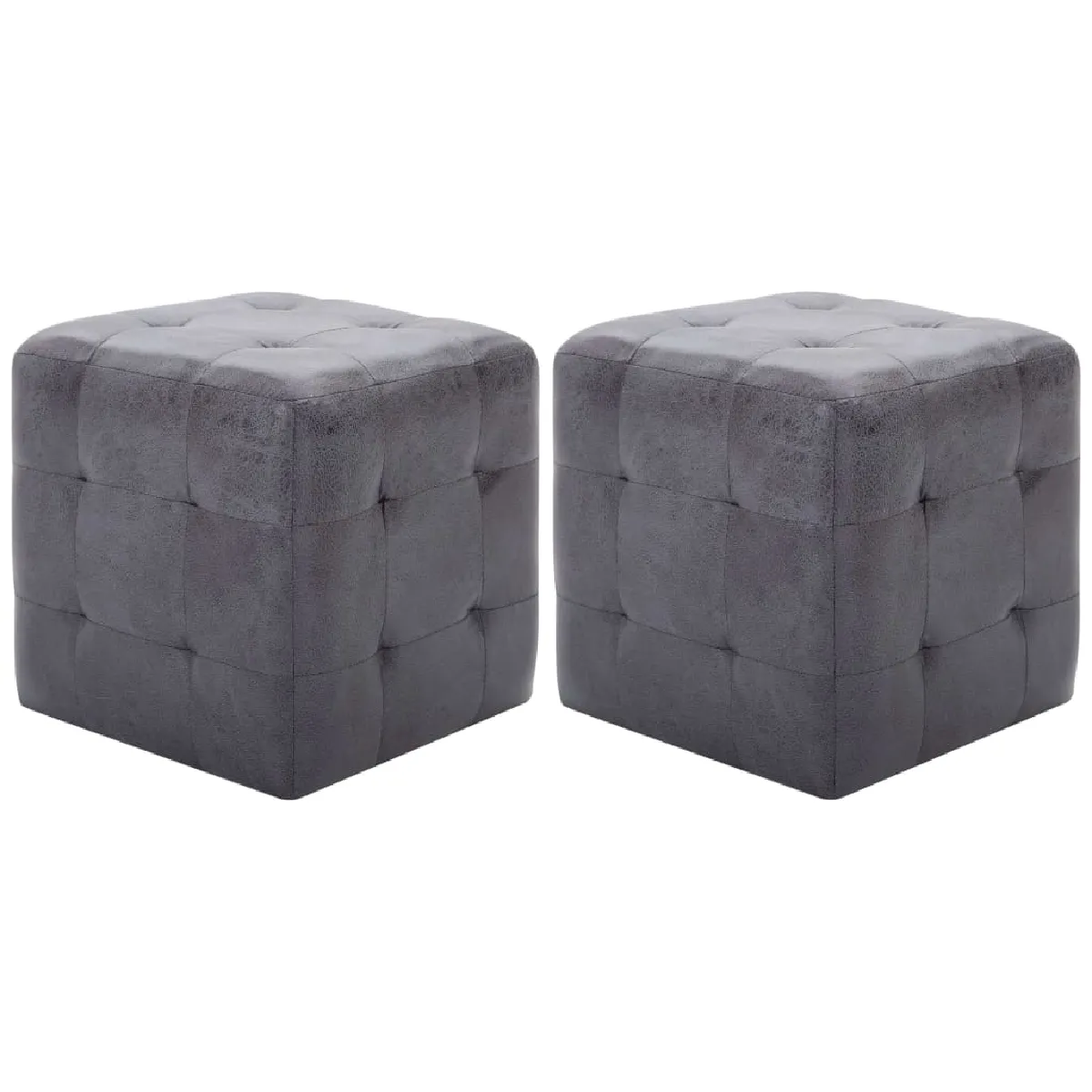 Lot De 2 Tabourets Pouf Repose-pieds 30 X 30 X 30 Cm En Pvc Dec032757