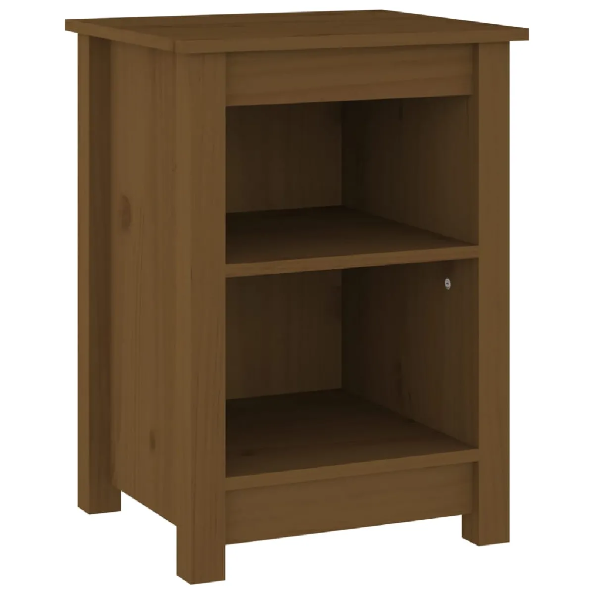 Table De Chevet Avec Deux Compartiments Ouvert 40 X 35 X 55 Cm Bois Dec034137
