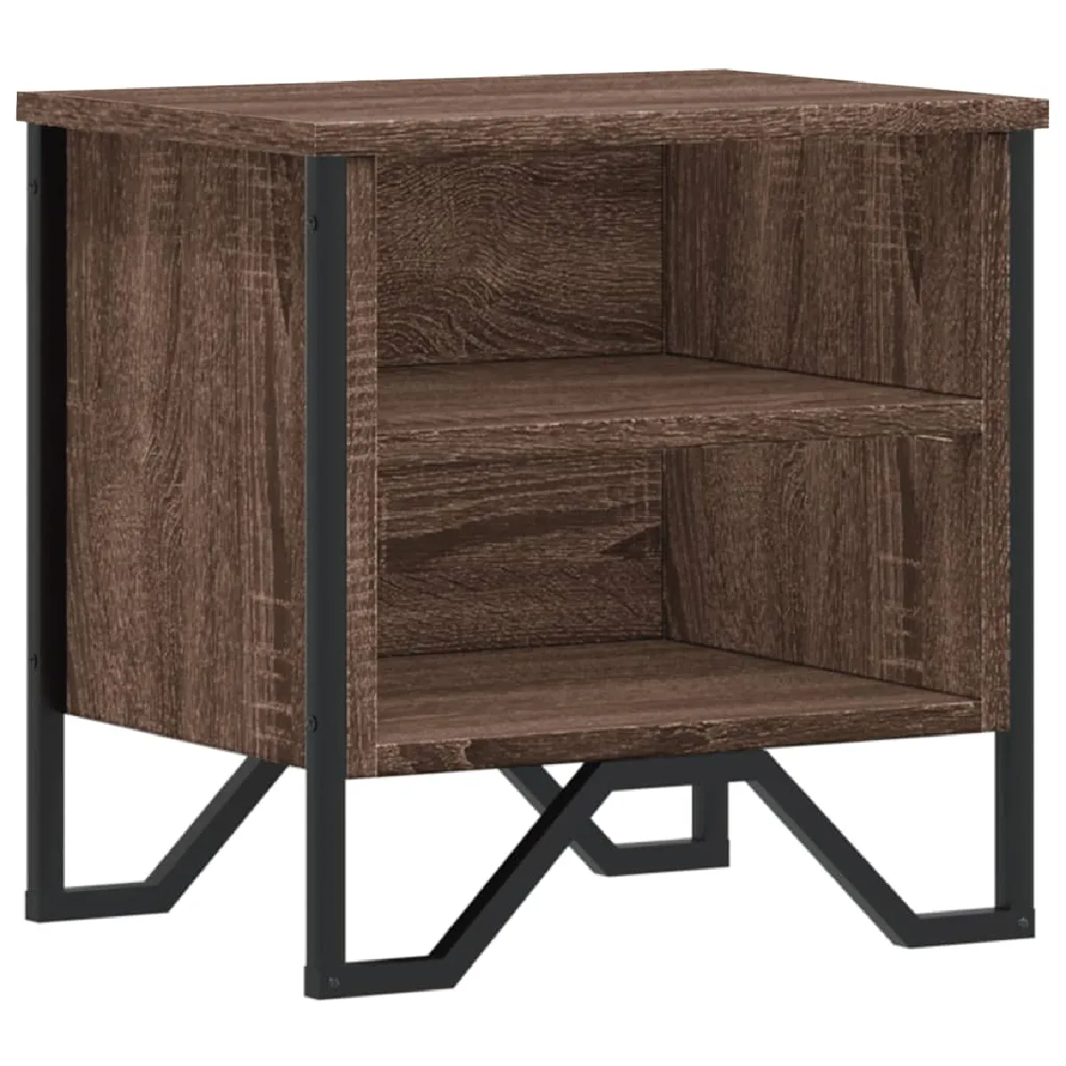 Table De Chevet Avec Étagères 40 X 30 X 40 Cm Bois D'ingénierie Marron Dec033698