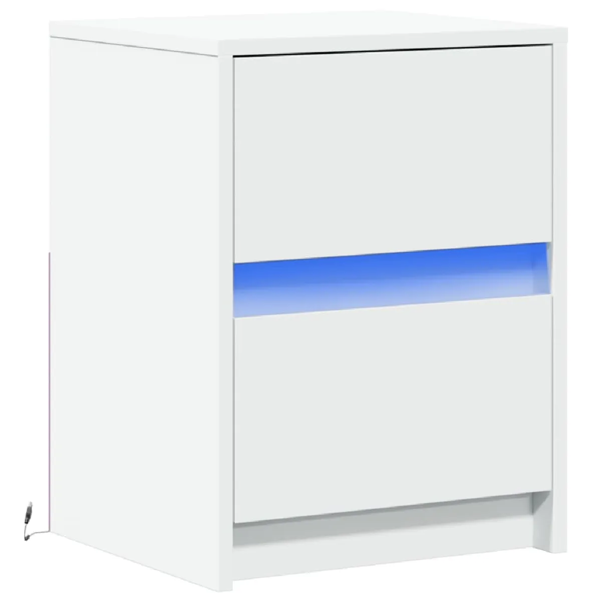 Table De Chevet Avec Tiroirs Et Led 38 X 34 X 50 Cm En Dec032764
