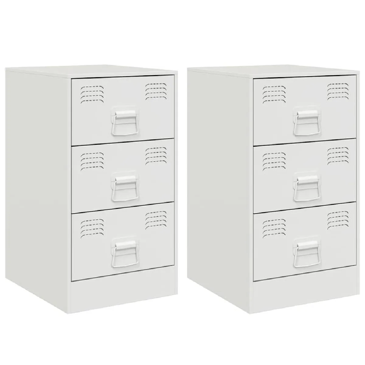 Lot De 2 Tables De Chevet Avec Tiroirs 34,5 X 39 X 62 Cm Dec034855