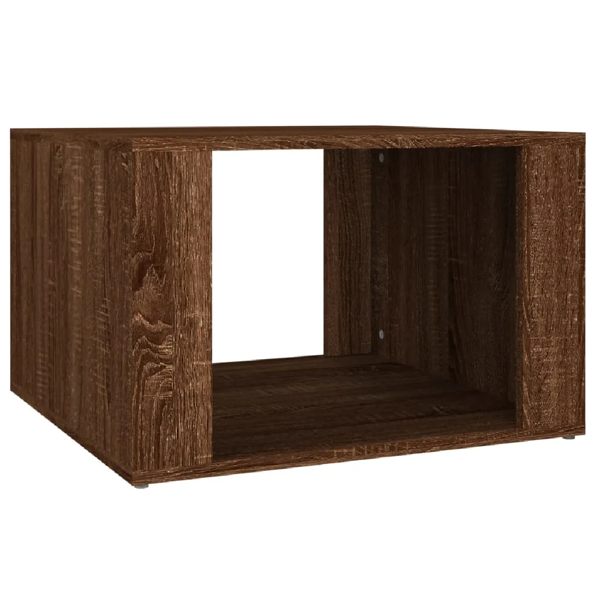 Table De Chevet Avec Compartiment 57 X 55 X 36 Cm Bois D'ingénierie Marron Dec033787