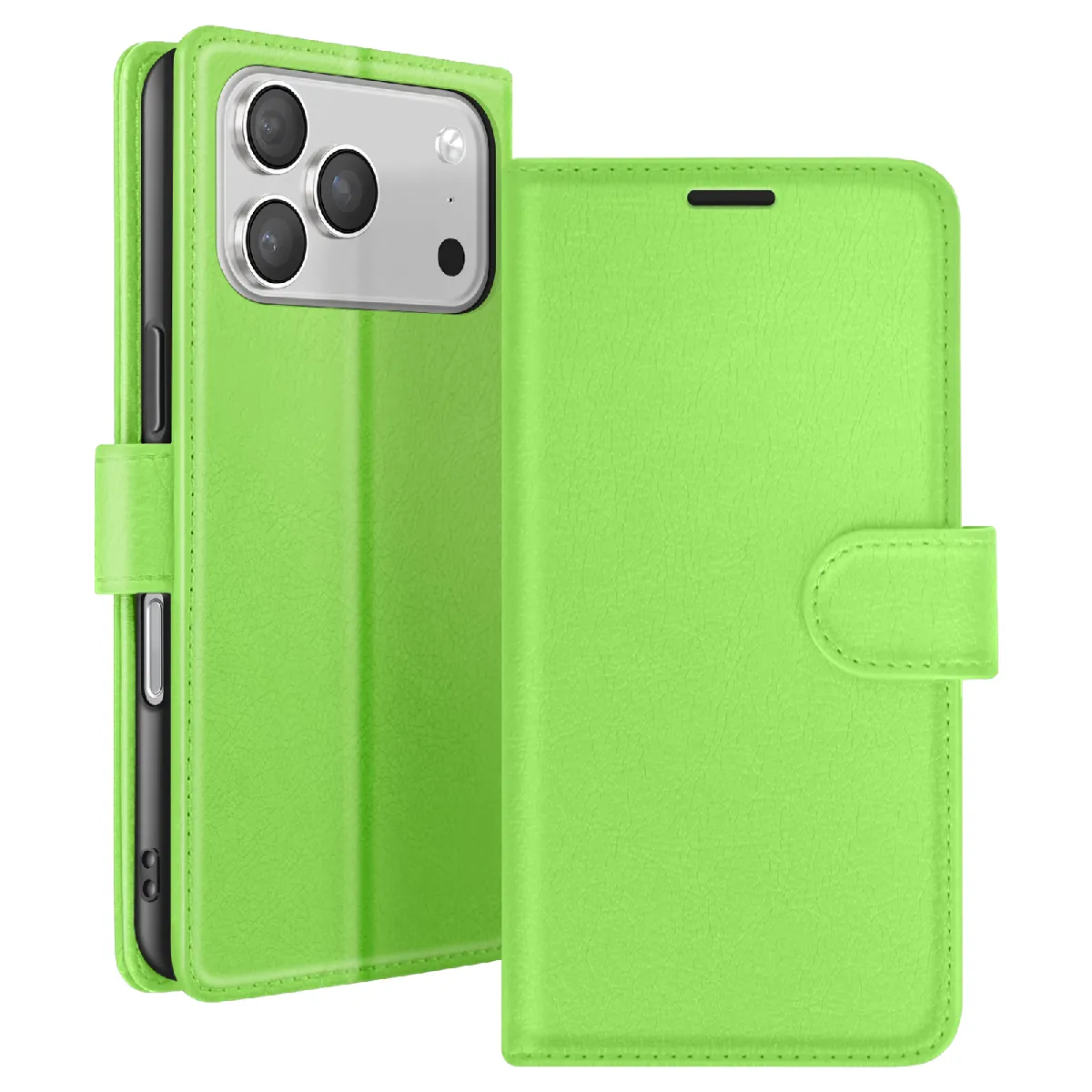 Étui Portefeuille Pour Iphone 17 Pro Avec Support Et Languette Magnétique Vert Zanaé