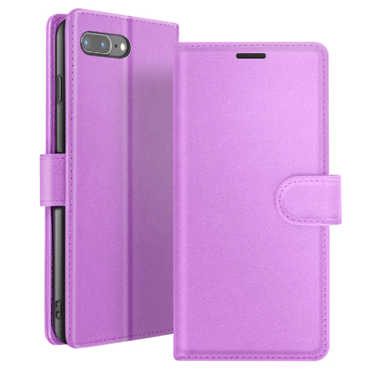 Étui Portefeuille Pour Iphone 8 Plus / 7 Plus Support Et Languette Magnétique Violet Zanaé