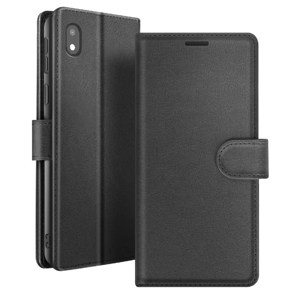 Étui Portefeuille Pour Galaxy A01 Core / M01 Core / A3 Core Fonction Support Noir Zanaé