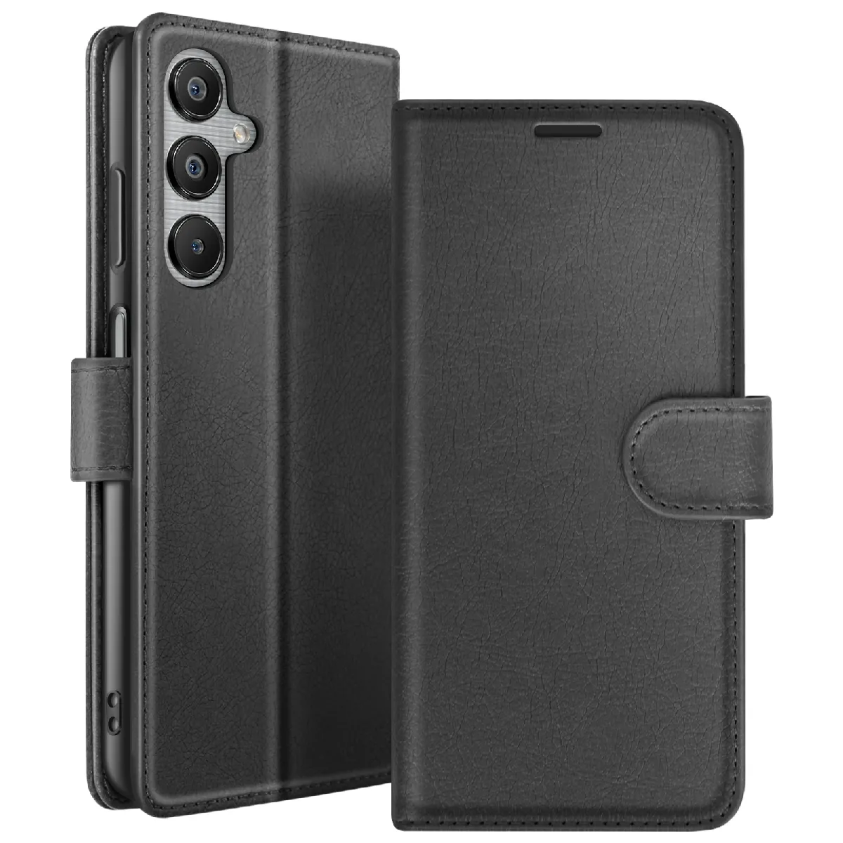 Étui Portefeuille Pour Galaxy M35 Avec Fonction Support Et Languette Magnétique Noir Zanaé