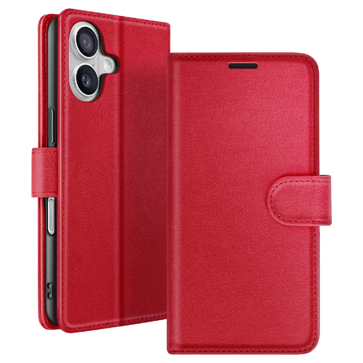 Étui Portefeuille Pour Iphone 17 Air Fonction Support Et Languette Magnétique Rouge Zanaé
