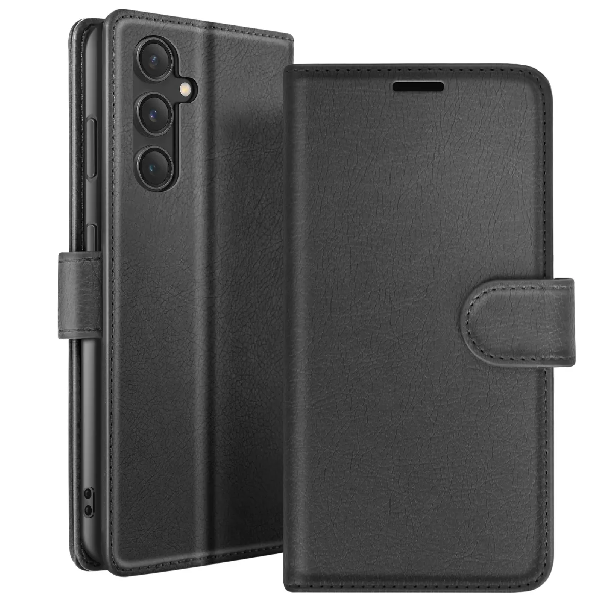 Étui Portefeuille Pour Galaxy S23 Fe Fonction Support Et Languette Magnétique Noir Zanaé