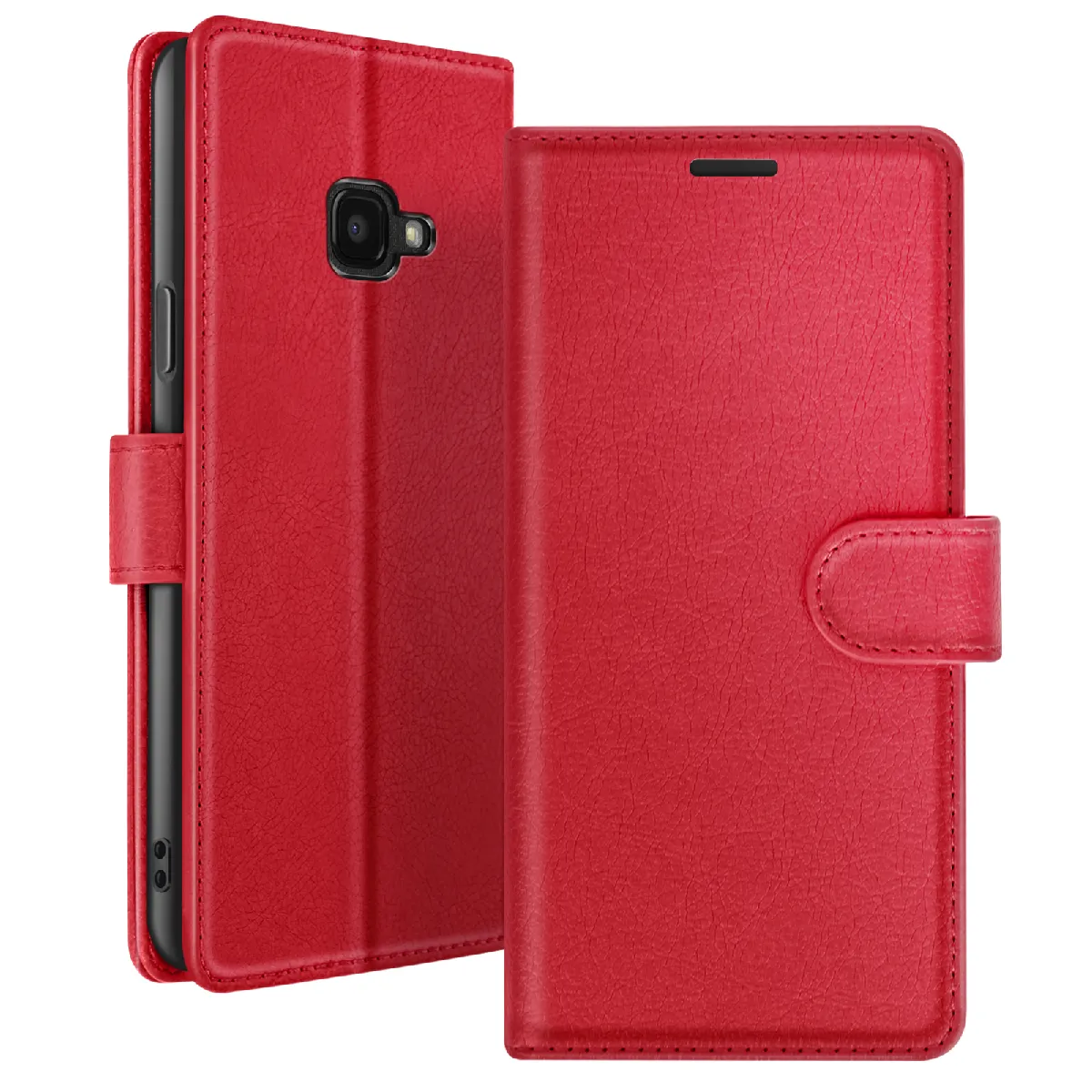 Étui Portefeuille Pour Galaxy Xcover 4 / 4s Avec Support Et Languette Magnétique Rouge Zanaé