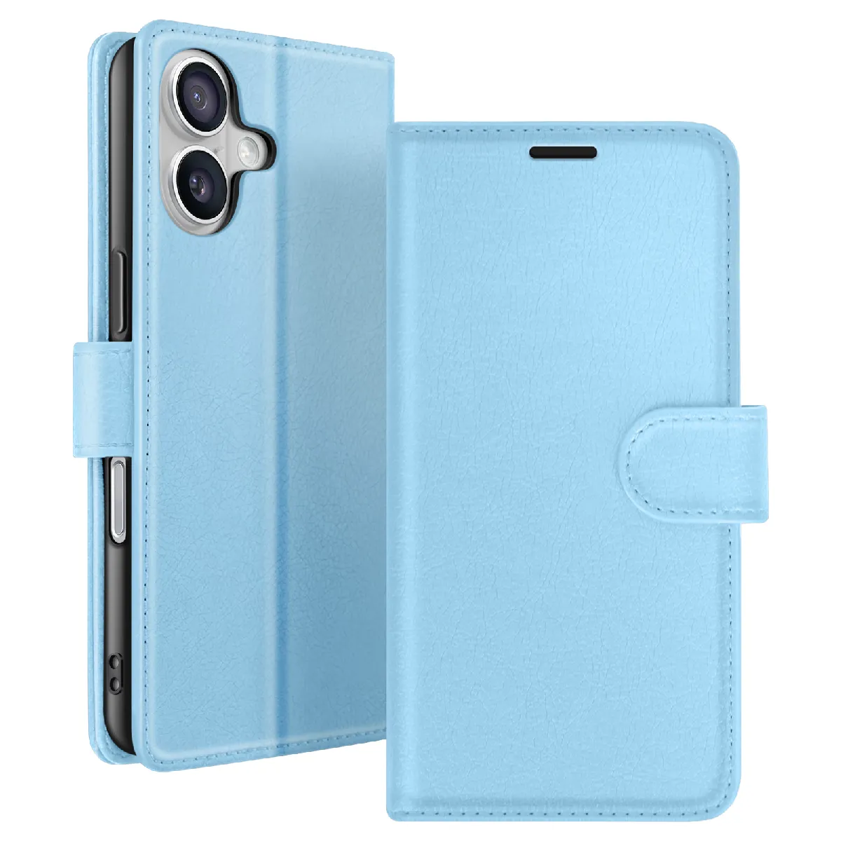 Étui Portefeuille Pour Iphone 17 Air Fonction Support Et Languette Magnétique Bleu Clair Zanaé