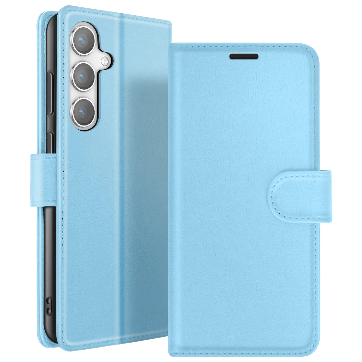 Étui Portefeuille Pour Galaxy S24 Plus Avec Support Et Languette Magnétique Bleu Clair Zanaé