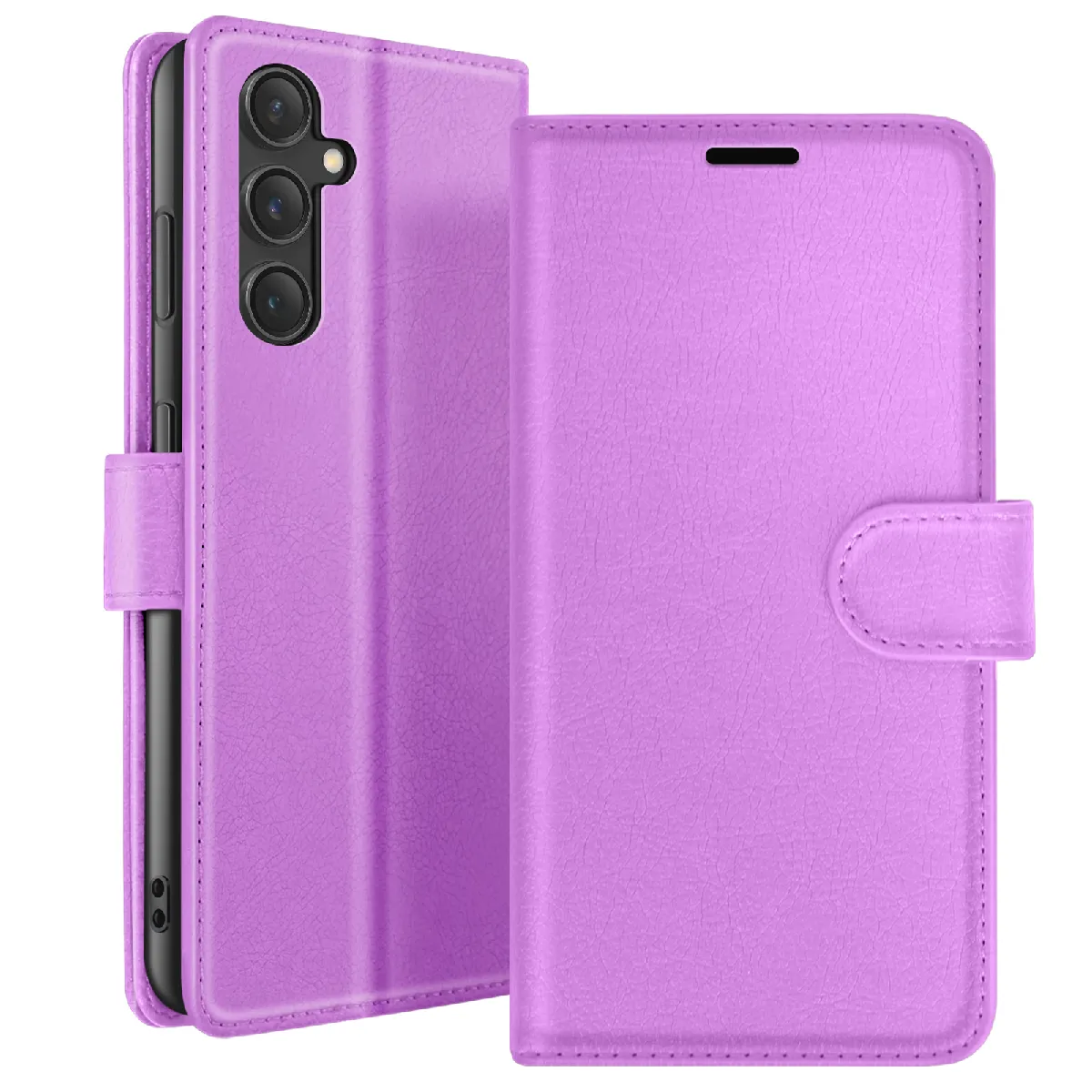 Étui Portefeuille Pour Galaxy S23 Fe Fonction Support Et Languette Magnétique Violet Zanaé
