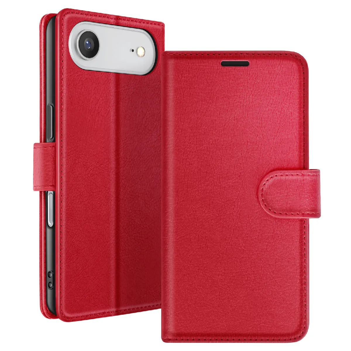 Étui Portefeuille Pour Iphone 17 Air Fonction Support Et Languette Magnétique Rouge Zanaé