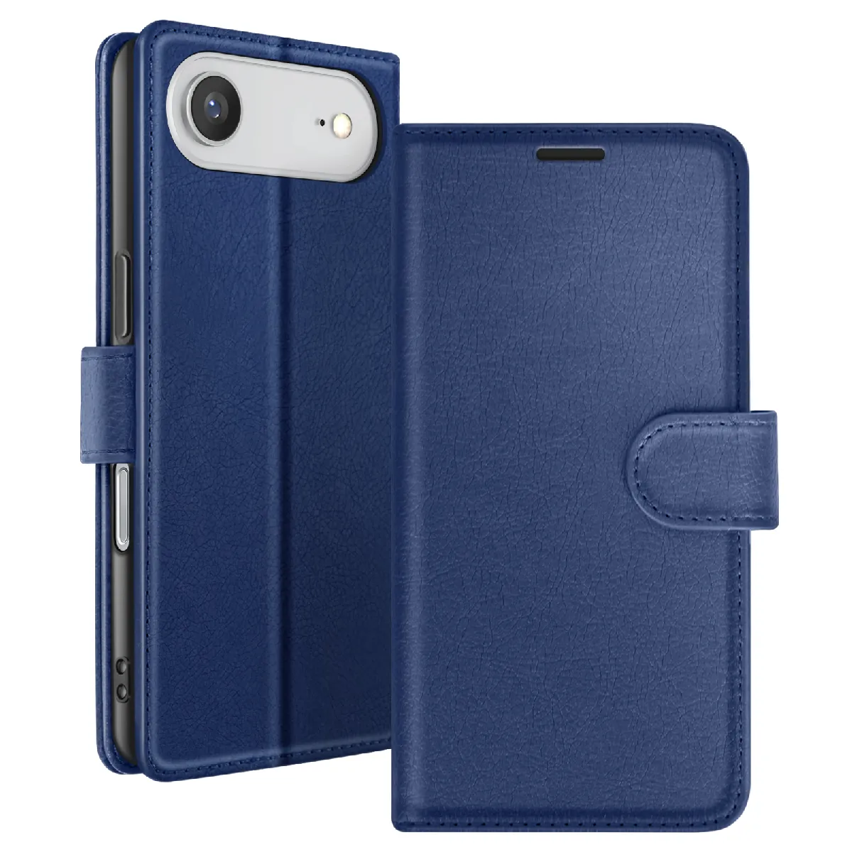 Étui Portefeuille Pour Iphone 17 Air Fonction Support Et Languette Magnétique Bleu Nuit Zanaé
