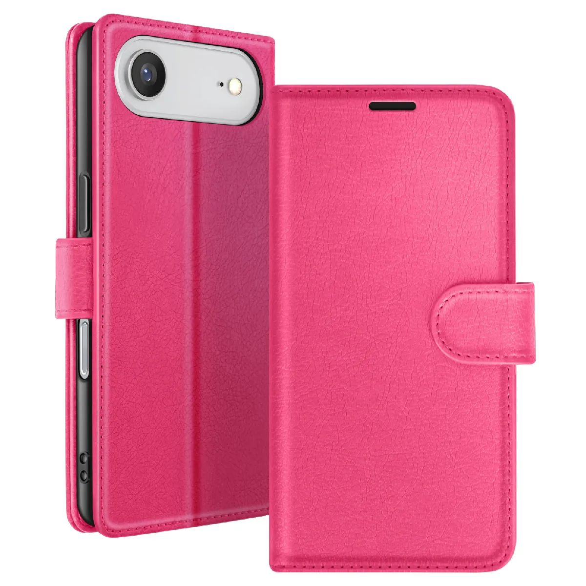 Étui Portefeuille Pour Iphone 17 Air Fonction Support Et Languette Magnétique Fuchsia Zanaé