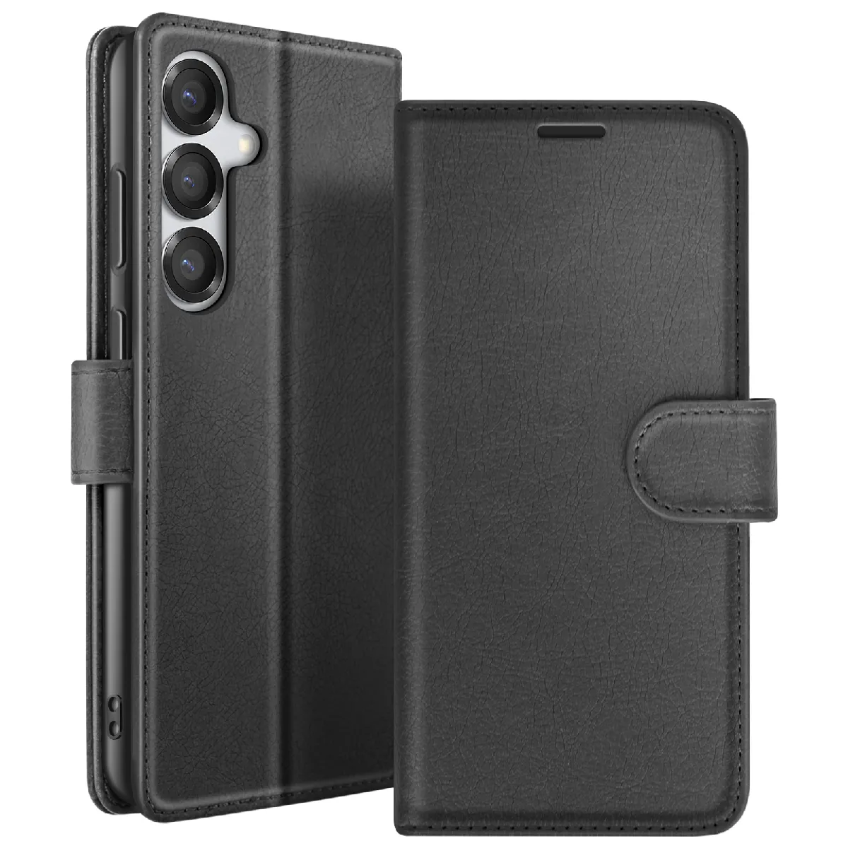 Étui Portefeuille Pour Galaxy S25 Plus Avec Support Et Languette Magnétique Noir Zanaé