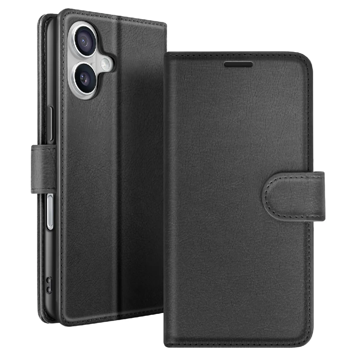 Étui Portefeuille Pour Iphone 17 Air Fonction Support Et Languette Magnétique Noir Zanaé