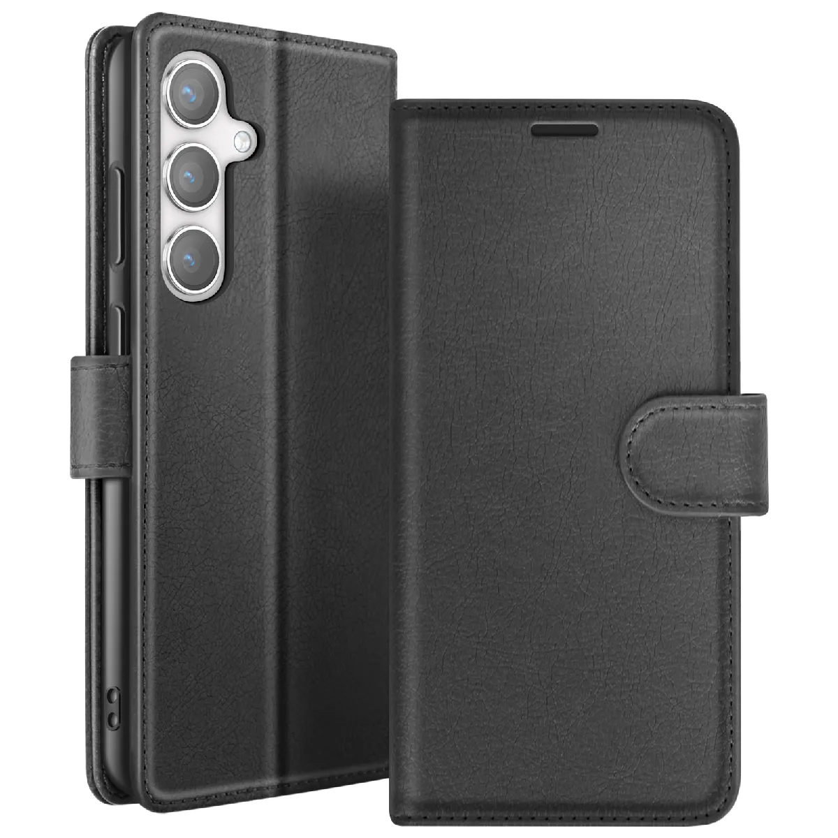 Étui Portefeuille Pour Galaxy S24 Plus Avec Support Et Languette Magnétique Noir Zanaé