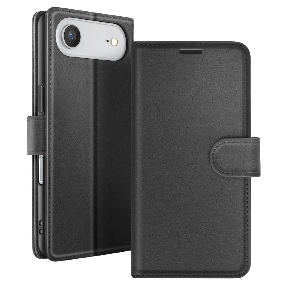 Étui Portefeuille Pour Iphone 17 Air Fonction Support Et Languette Magnétique Noir Zanaé