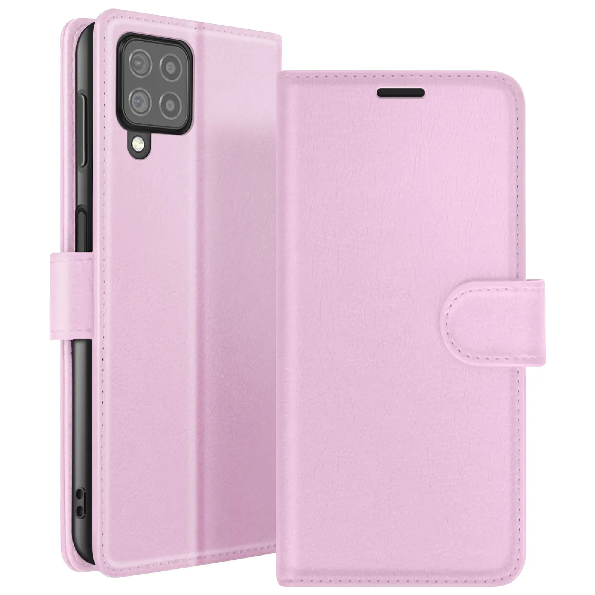 Étui Portefeuille Pour Galaxy M22 / M32 / A22 Support Et Languette Magnétique Rose Zanaé