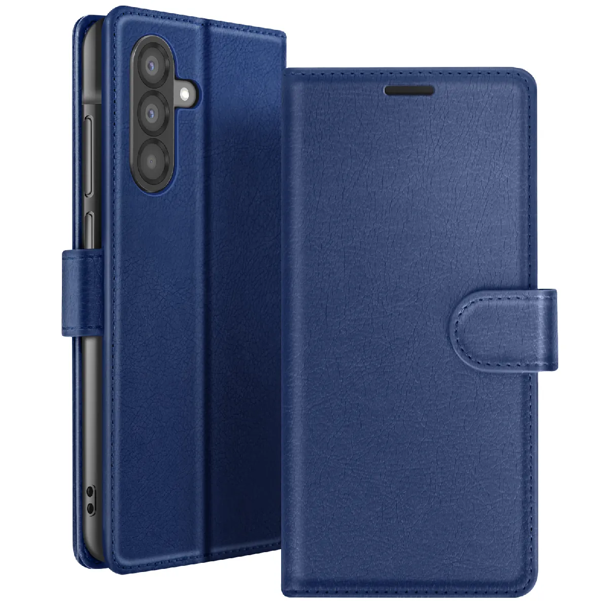 Étui Portefeuille Pour Galaxy A56 / A36 Avec Support Et Languette Magnétique Bleu Nuit Zanaé