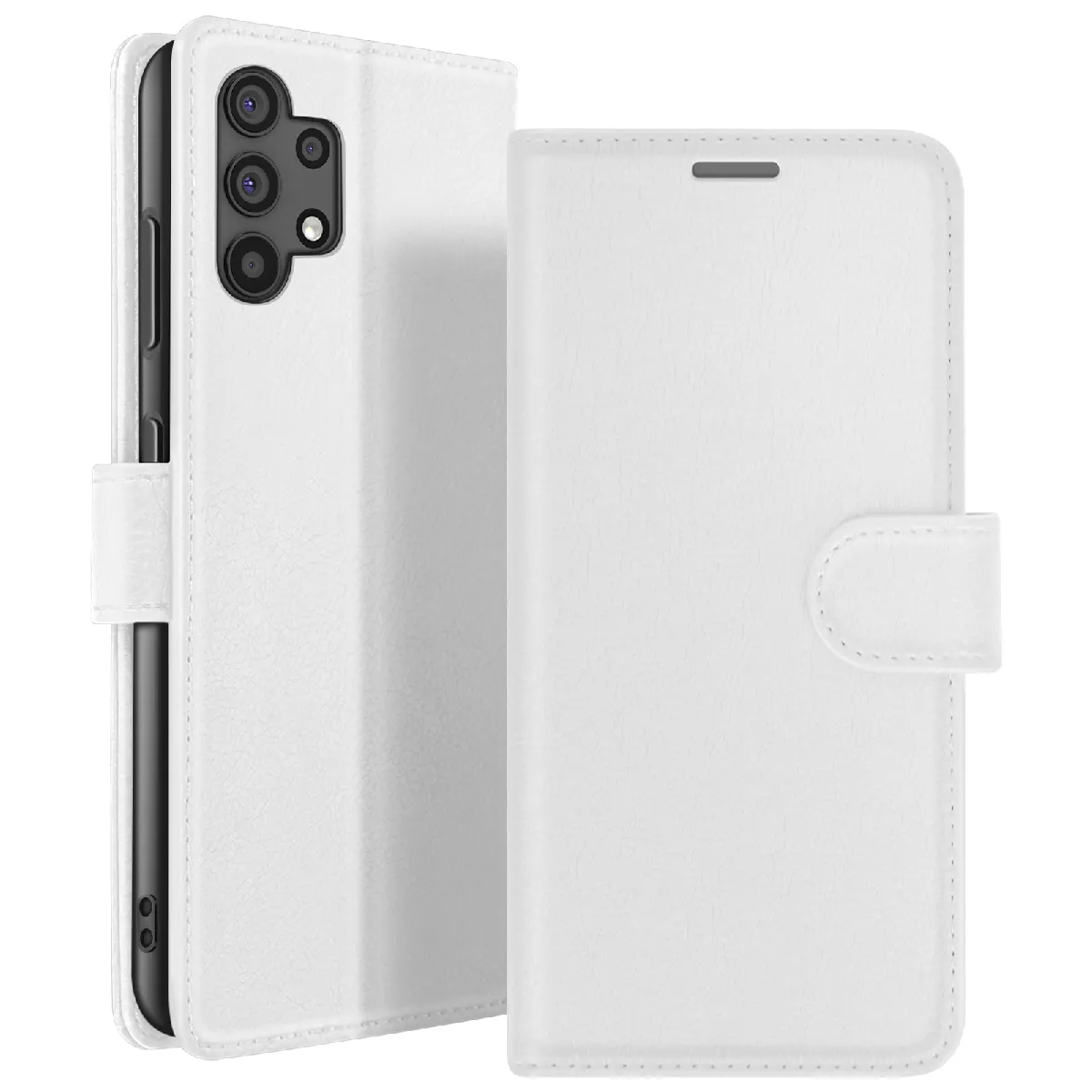 Étui Portefeuille Pour Galaxy A32 4g Avec Support Et Languette Magnétique Blanc Zanaé