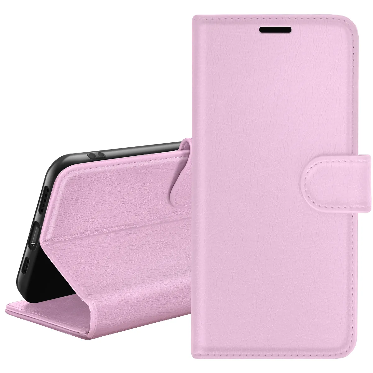 Étui Portefeuille Pour Oppo A17 Support Et Languette Magnétique Rose Zanaé