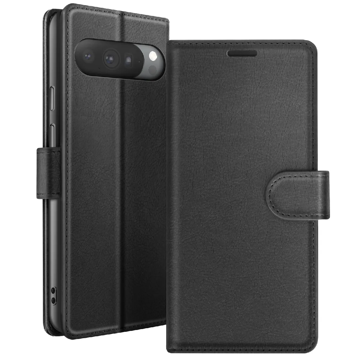 Étui Portefeuille Pour Google Pixel 10 Pro Xl Support Et Languette Noir Zanaé