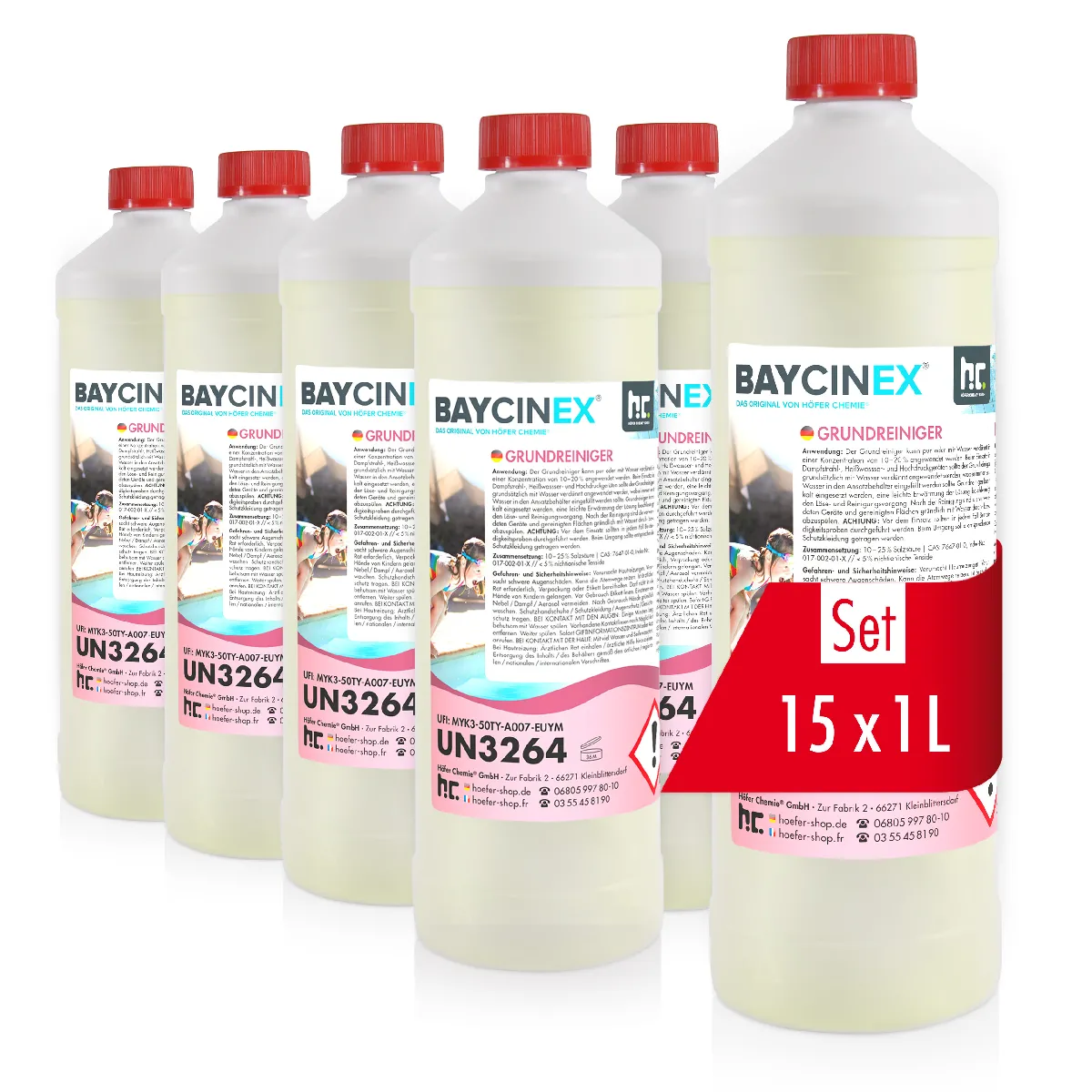 Nettoyant Piscine Liquide Baycinex® En Bouteille De 1 L X 15