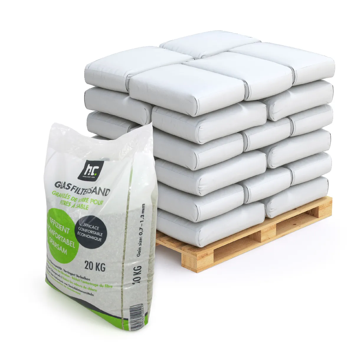 20 X 20 Kg De Granulés De Verre Fin Pour Filtre À Sable - Granulométrie 0,7-1,3 Mm - Filtration Optimisée/longue Durée