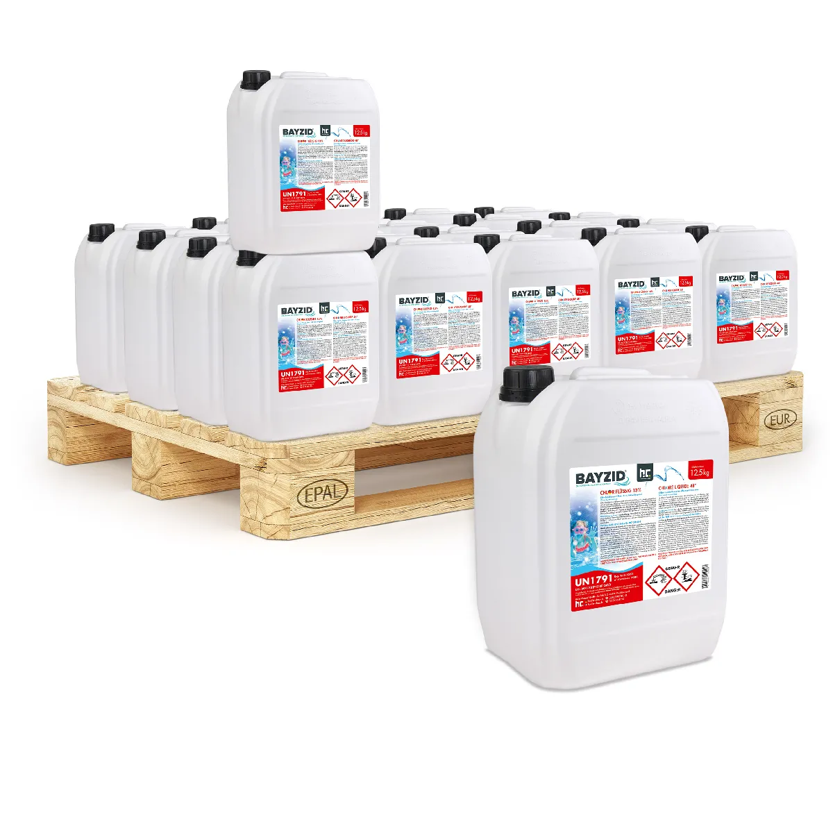 Chlore Liquide 48° Bayzid® 50 X 12,5 Kg (10 L) - Désinfection Rapide Et Efficace Pour Piscines