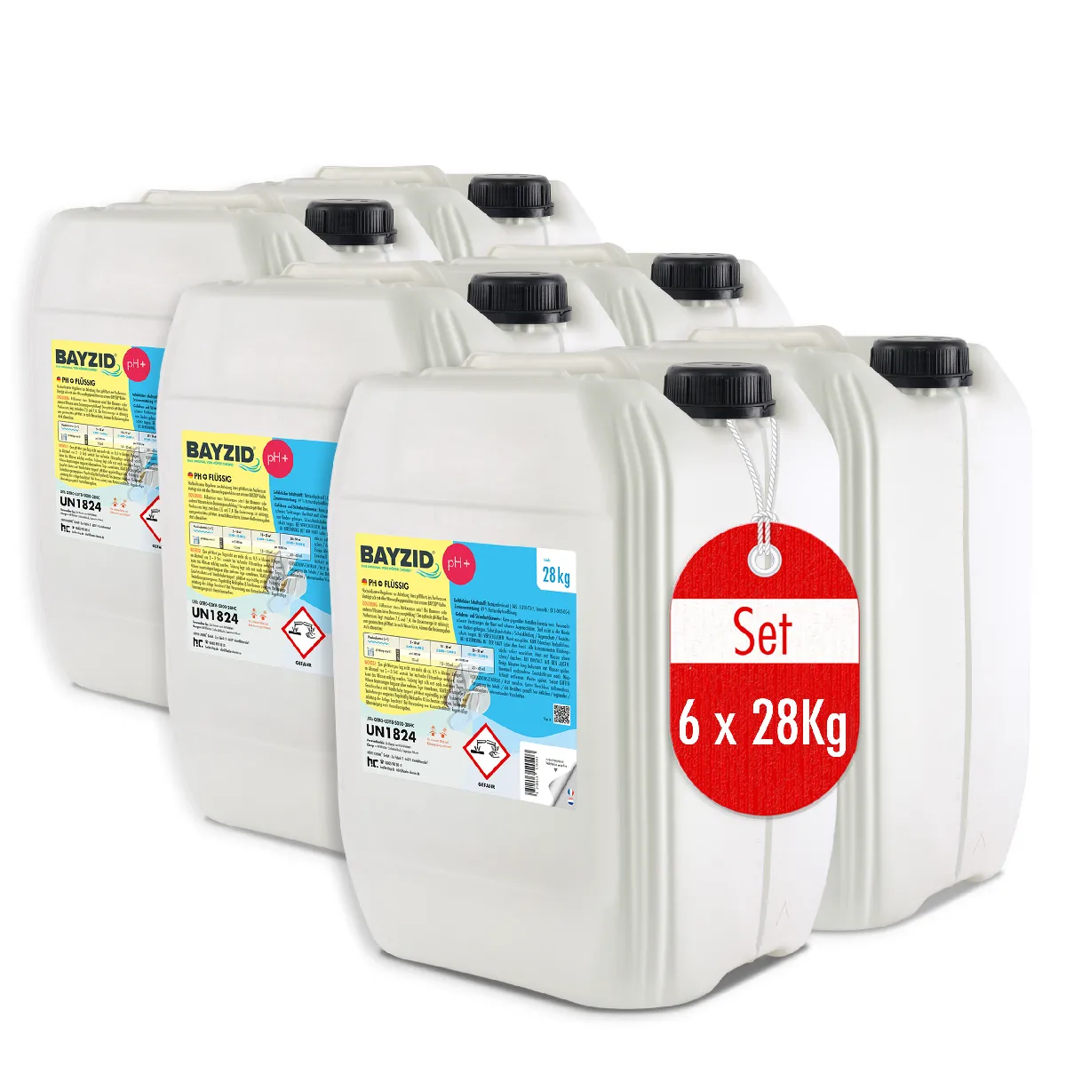 Ph Plus Liquide Bayzid® - Bidon 6 X 28 Kg, Augmente Efficacement Le Ph Et Équilibre Parfait Pour L'eau De Piscine