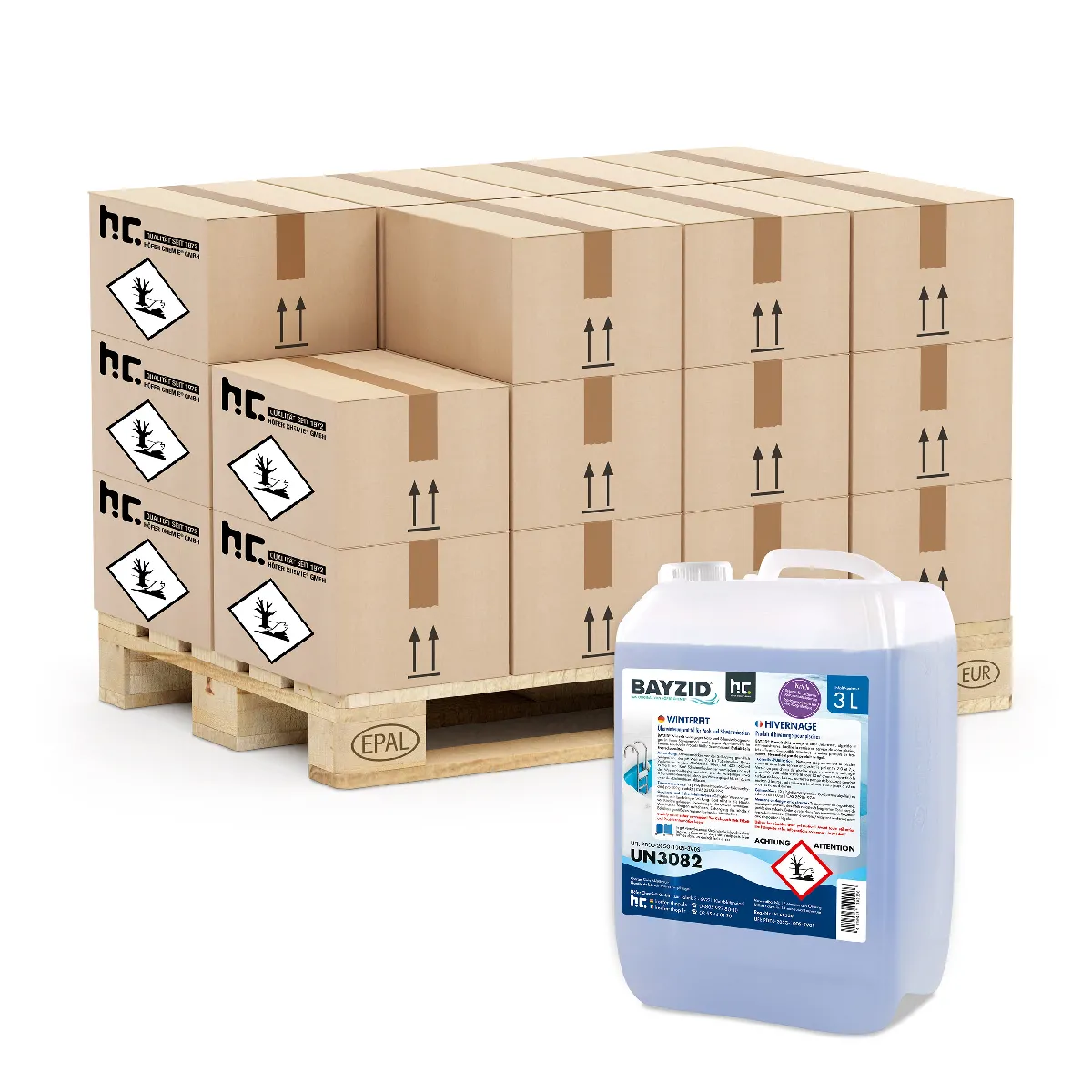 Produit D'hivernage Pour Piscine 75 X 3 L - Effet Détartrant, Anti-moisissures - Préparation Hivernale Efficace
