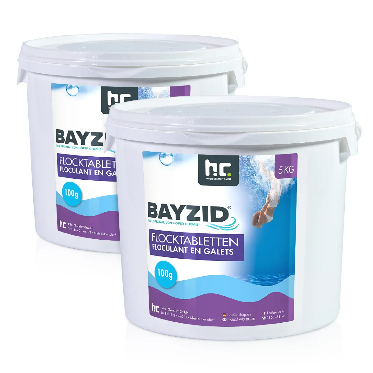 Floculant En Galets Bayzid® 2 X 5 kg (100 g) - Pastilles De Haute Qualité Pour Piscines Avec Filtration À Sable