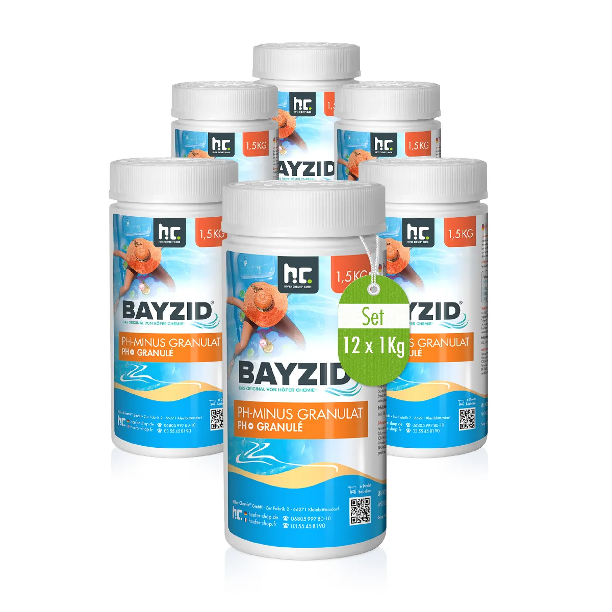 Bayzid Ph Minus Granulés 12 X 1,5 Kg - Régulation Sûre Et Efficace Du Ph Piscine