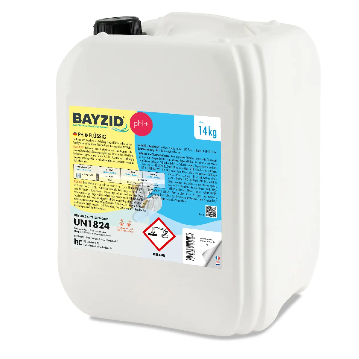 Ph Plus Liquide Bayzid® - Bidon 1 X 14 Kg, Augmente Efficacement Le Ph Et Équilibre Parfait Pour L'eau De Piscine